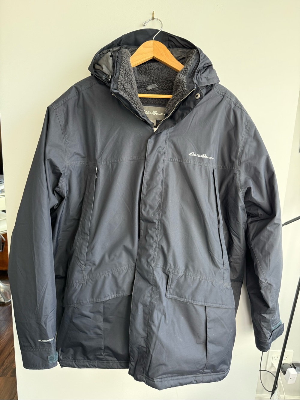 Eddie Bauer Men's Hooded Winter Jacket - Charcoal
